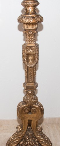  - Grande sellette en bois sculpté et doré fin XIXe siècle