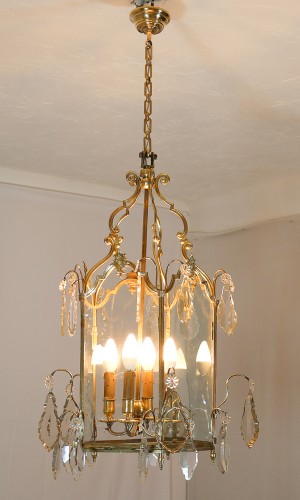 Lanterne en bronze doré milieu XIXe siècle - Luminaires Style 