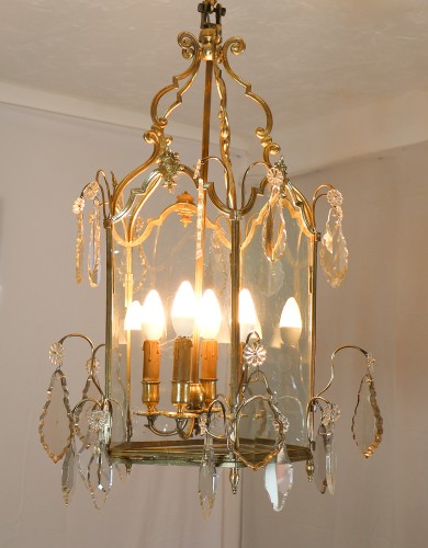 Luminaires Lustre - Lanterne en bronze doré milieu XIXe siècle