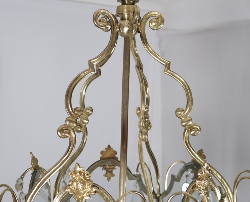 XIXe siècle - Lanterne en bronze doré milieu XIXe siècle
