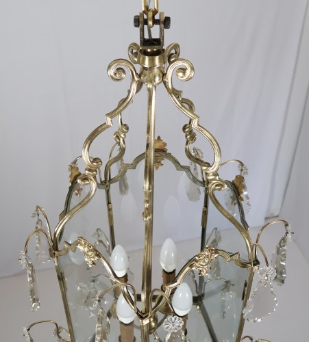 Antiquités - Lanterne en bronze doré milieu XIXe siècle