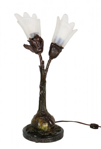 Lampe en bronze art nouveau Ludwig BECK 1895