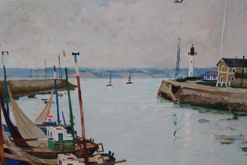 Antiquités - Port de Honfleur - Jacques BOUYSSOU daté 1967