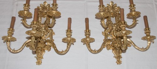 Luminaires Appliques - Paire d’appliques en bronze Napoléon III Signée Henri Picard