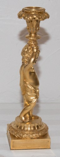 Bougeoir en bronze doré François LINKE - Galerie Lauretta