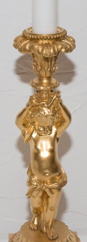 XXe siècle - Bougeoir en bronze doré François LINKE
