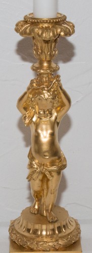 Bougeoir en bronze doré François LINKE - 