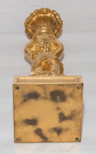 Antiquités - Bougeoir en bronze doré François LINKE