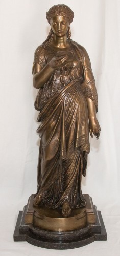 Sculpture Sculpture en Bronze - La liseuse - Jean-Louis Grégoire (1840-1890)