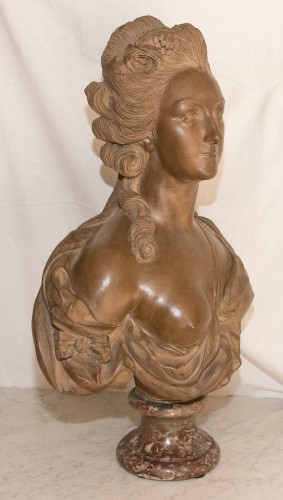 Buste en terre cuite époque XIXe - Galerie Lauretta