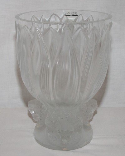 Verrerie, Cristallerie  - Vase aux trois jaguars Lalique R France XXe siècle