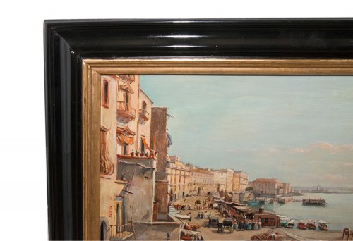 Naples Santa Lucia – Giacinto Gigante 1806-1876 - Tableaux et dessins Style 