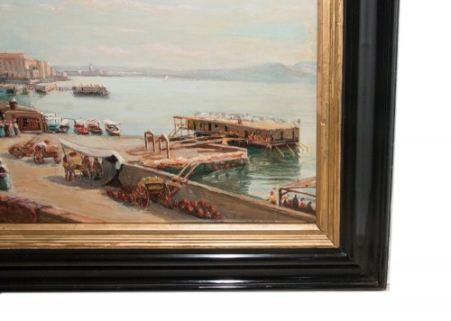 Tableaux et dessins Tableaux XIXe siècle - Naples Santa Lucia – Giacinto Gigante 1806-1876