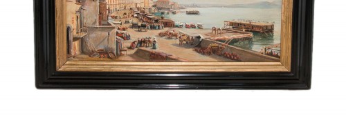 XIXe siècle - Naples Santa Lucia – Giacinto Gigante 1806-1876