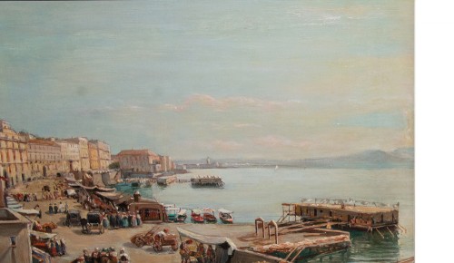 Antiquités - Naples Santa Lucia – Giacinto Gigante 1806-1876