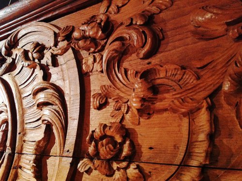 XVIIe siècle - Spectaculaire panneau de bois sculpté