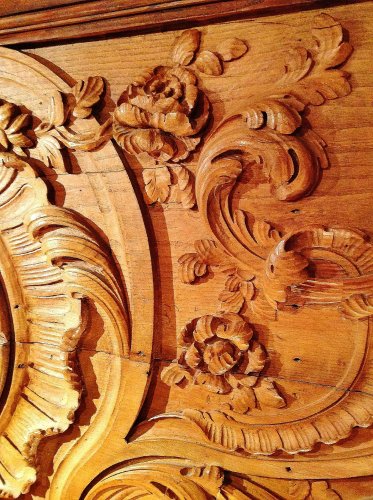 Spectaculaire panneau de bois sculpté - Louis XIII