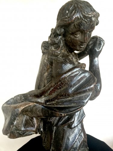 Sculpture Sculpture en Bois - Saint en prière