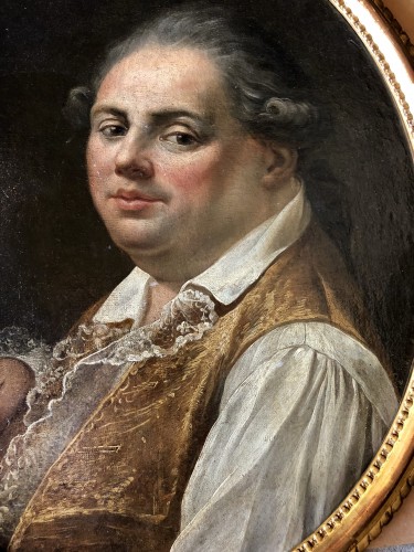 Portrait de gentilhomme (suiveur de Quentin de la tour) - Tableaux et dessins Style Louis XVI
