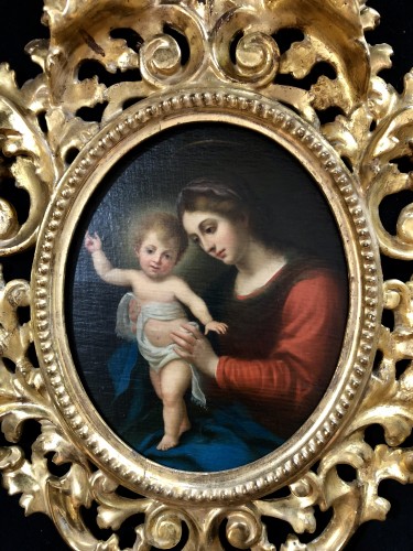 Vierge à l’enfant d’après Carlo Dolci - Tableaux et dessins Style Louis XV