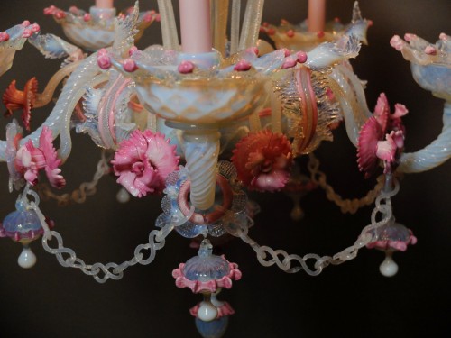 XXe siècle - Lustre en verre de Murano à 5 branches