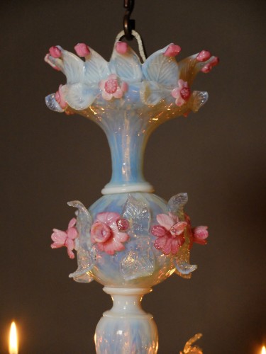 Lustre en verre de Murano à 5 branches - Années 50-60