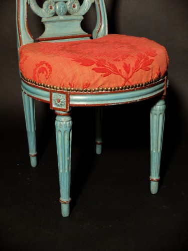 Paire de chaises à la lyre d'époque Louis XVI - Louis XVI