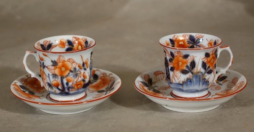  - Service à café à décor tricolore en porcelaine de Bayeux - Période Langlois