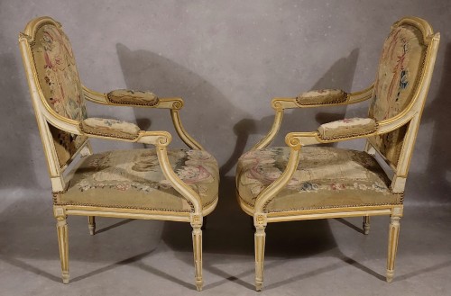 Sièges Fauteuil & Bergère - Mobilier de salon - 6 fauteuils d'époque Louis XVI - Paris XVIIIe