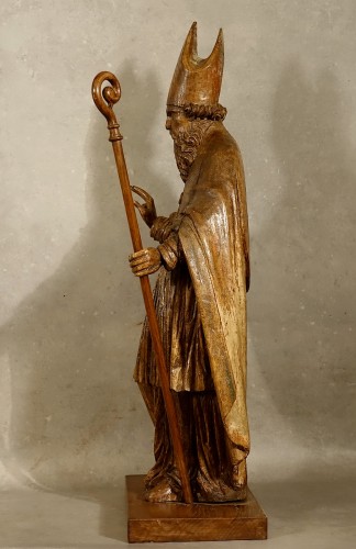 Sculpture Sculpture en Bois - Saint-Nicolas en évêque - XVIIe siècle
