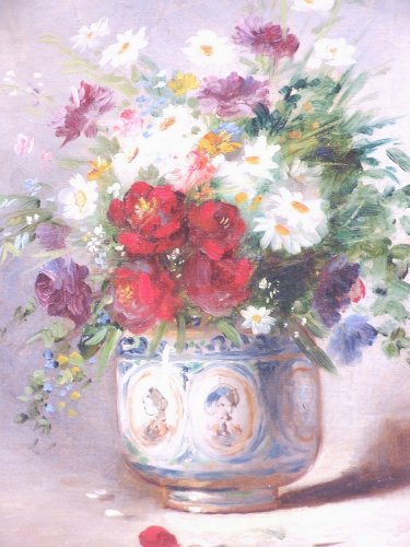 Tableaux et dessins Tableaux XIXe siècle - Vase de fleurs - A de Caranga (1829 - 1889)
