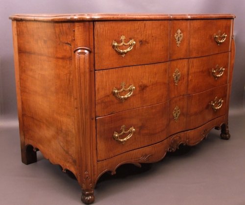 Commode malouine en bois ondé - XVIIIe siècle - Mobilier Style Régence