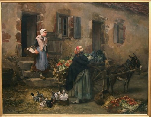 "Le départ pour le marché" Cabaillot-Lassalle - Salon de 1883 - Antiquités Philippe Glédel