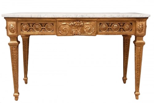 Table en console en bois doré attribuée à Pierre Pillot - Provence XVIIIe