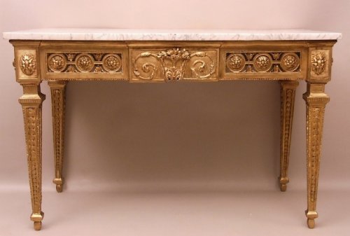 Antiquités - Table en console en bois doré attribuée à Pierre Pillot - Provence XVIIIe