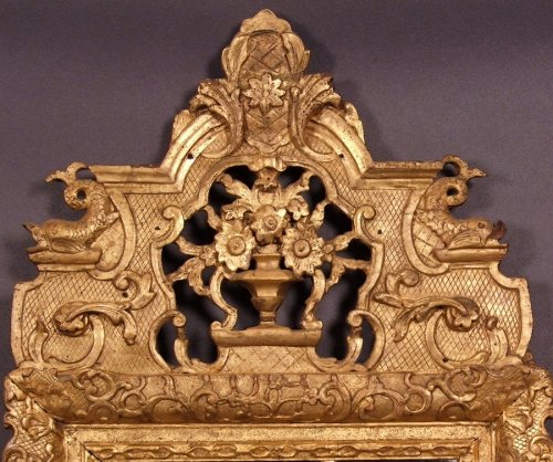 Miroir Louis XIV en bois doré, début XVIIIe siècle - Miroirs, Trumeaux Style Louis XIV