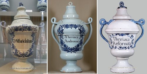 Antiquités - Vase couvert d'apothicaire dit "pot de montre" aux serpents d'époque Louis XIV