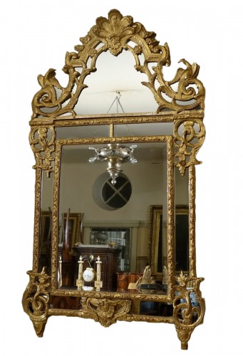 Grand miroir Régence à parcloses XVIIIe