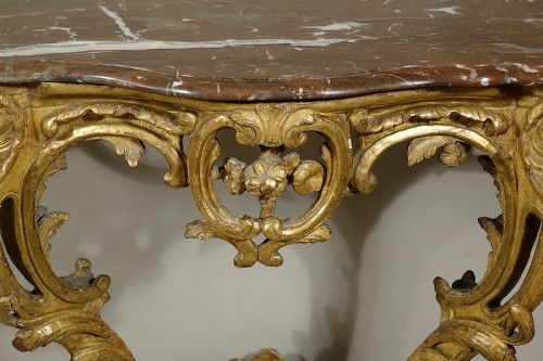 Console en bois doré d'époque Louis XV - Antiquités Philippe Glédel