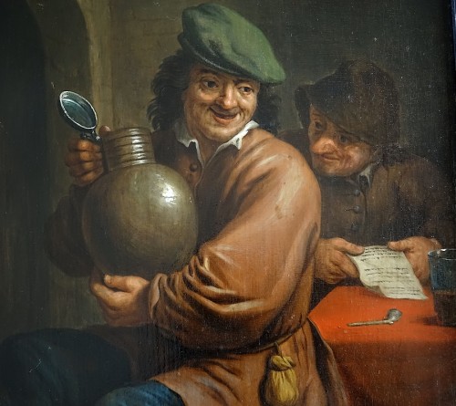 Scène intimiste - Flandres XVIIe siècle - Antiquités Philippe Glédel