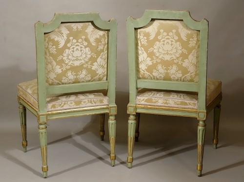 Six chaises à la Reine par JBC Sené avec marques d'inventaire du Mobilier National - Louis XVI