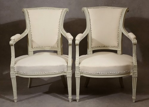 Sièges Fauteuil & Bergère - Quatre fauteuils d'époque Louis XVI par Pierre Pillot
