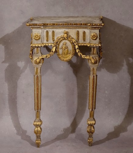 Petite console néoclassique - Piémont XVIIIe - Mobilier Style Louis XVI
