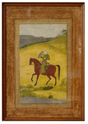 Fauconnier à cheval - Miniature Indo Persane