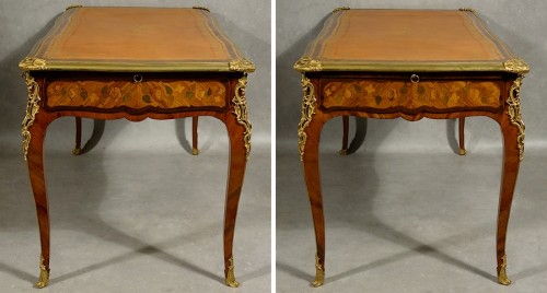 Antiquités - Petit bureau plat d'époque Louis XV attribué à Pierre Roussel - Paris XVIIIe