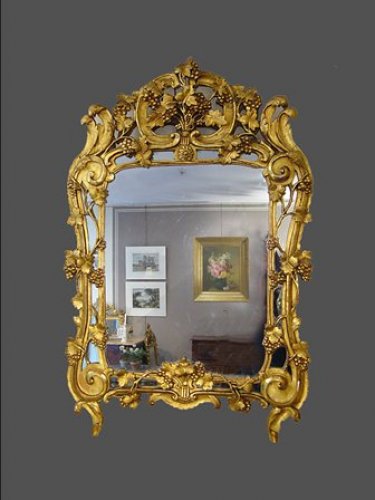 Miroir Provençal en Bois Doré du XVIIIe siècle