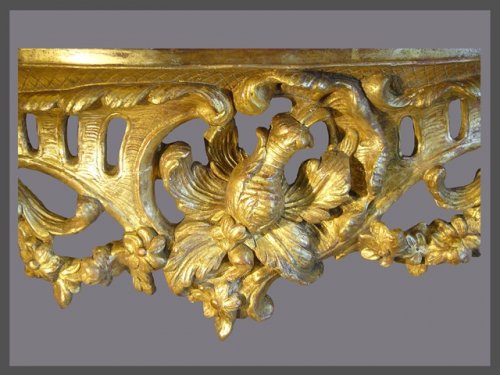 Mobilier Console - Console en bois doré d'époque Louis XV