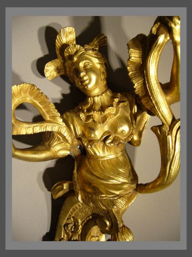Luminaires Appliques - Paire d'appliques en bronze doré d'époque Régence