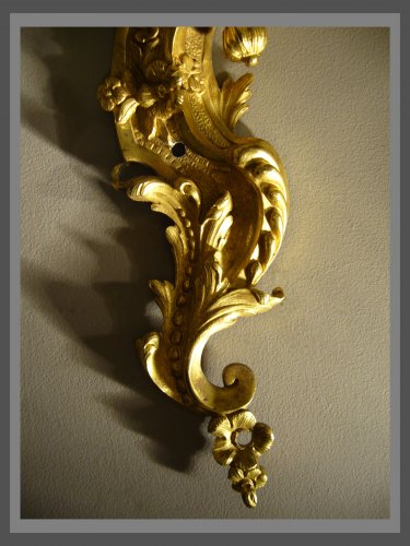 XVIIIe siècle - Paire d'appliques en bronze doré d'époque Régence