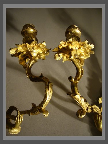 Paire d'appliques en bronze doré d'époque Régence - Régence